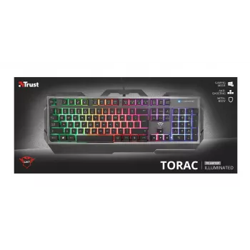Spēļu tastatūra Trust GXT 856 Torac USB QWERTZ Vācu melna RGB LED