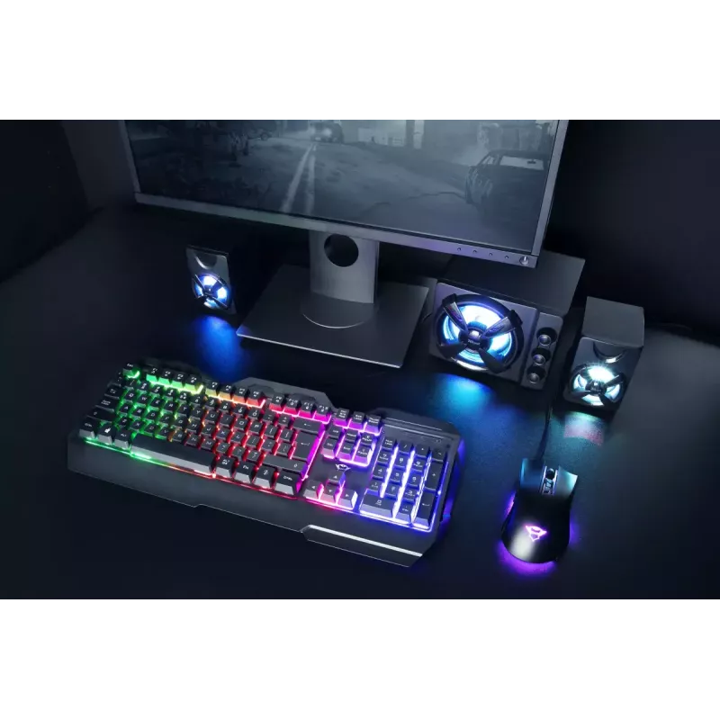 Spēļu tastatūra Trust GXT 856 Torac USB QWERTZ Vācu melna RGB LED