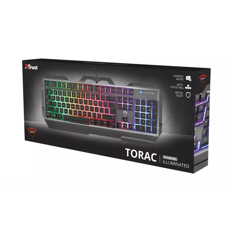Spēļu tastatūra Trust GXT 856 Torac USB QWERTZ Vācu melna RGB LED
