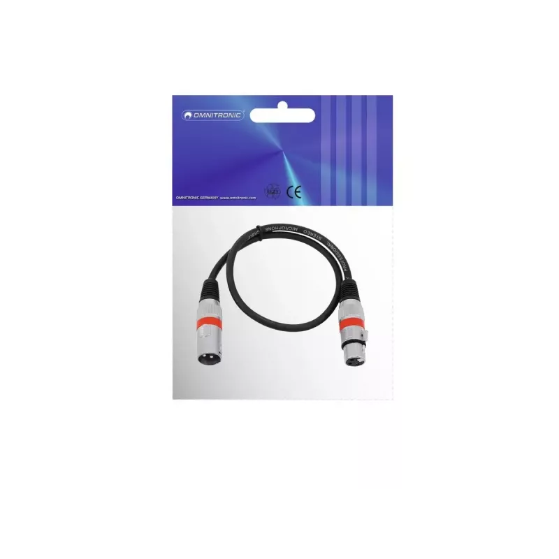 Audio kabelis Omnitronic 30220401 0,5m XLR 3-pin Melns