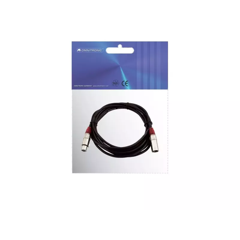 Audio kabelis XLR 3-pin Omnitronic 3022050R 5m Melns