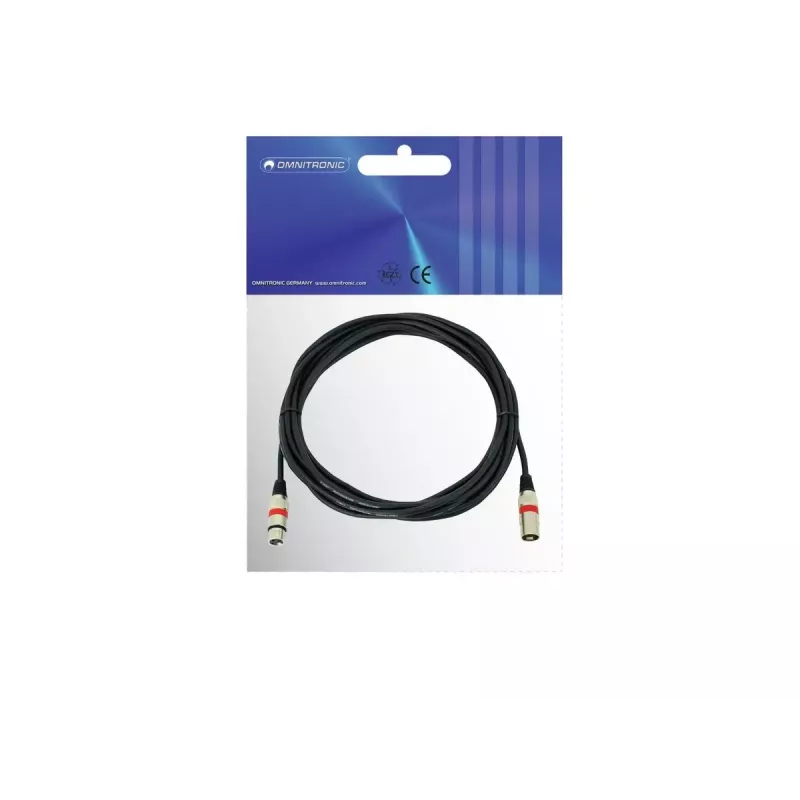 Audio kabelis XLR 3-pin Omnitronic 3022052R 7.5 m Melns