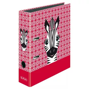 Herlitz maX.file Cute Animals zebra motīva arhivēšanas mape ar sviru, A4, 80 mm