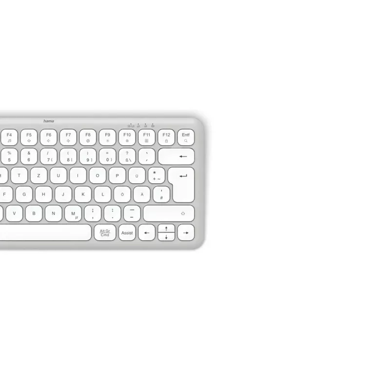 Hama WK-500 bezvadu tastatūra Home/Office RF Wireless + Bluetooth QWERTZ vācu izkārtojums pelēka, balta