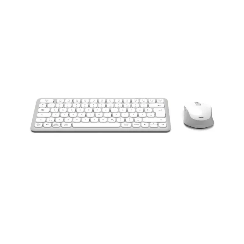 Hama WKM-500 tastatūra ar peli, mājas, USB + RF bezvadu + Bluetooth, QWERTZ, pelēka, balta