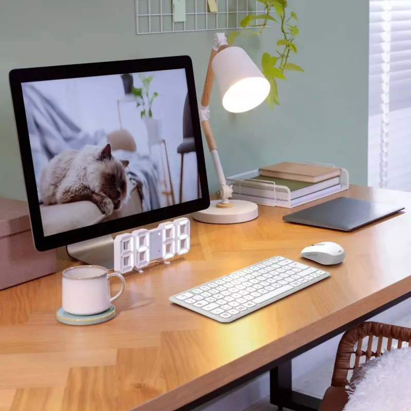 Hama WKM-500 tastatūra ar peli, mājas, USB + RF bezvadu + Bluetooth, QWERTZ, pelēka, balta