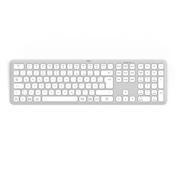 Hama WK-550 bezvadu tastatūra Home/Office RF Wireless + Bluetooth QWERTZ vācu izkārtojums Pelēka, Balta