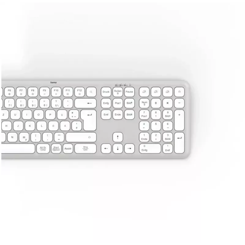 Hama WK-550 bezvadu tastatūra Home/Office RF Wireless + Bluetooth QWERTZ vācu izkārtojums Pelēka, Balta