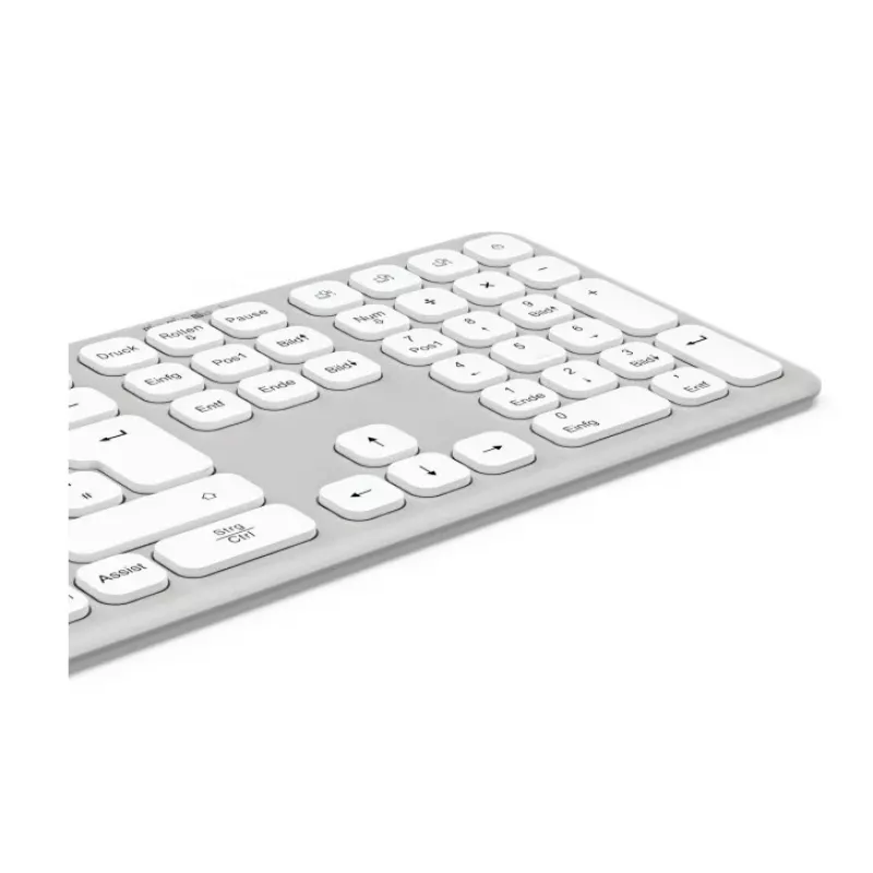 Hama WK-550 bezvadu tastatūra Home/Office RF Wireless + Bluetooth QWERTZ vācu izkārtojums Pelēka, Balta