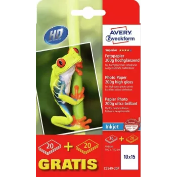 Foto papīrs Avery C2549-20P Augsta spīduma