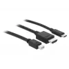 Video kabeļa adapteris DeLOCK 85830 HDMI Type A HDMI Mini DisplayPort USB Type-C Melns