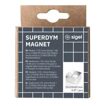 Neodīma magnēts Craft Magnet Square Sigel BA705 sudraba 20x20x10mm (4 gab.)