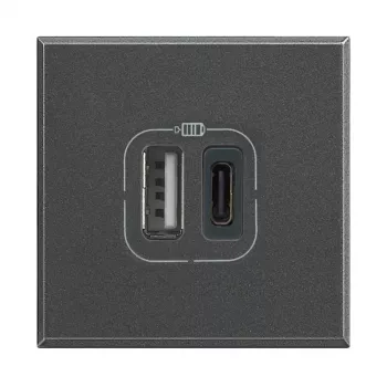 Legrand HS4287C2 kontaktligzda ar 2x USB, antracīta