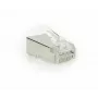 ACT CAT6A caurvadošs ekranēts RJ45 savienotājs ar zelta kontaktiem, sudraba/caurspīdīgs