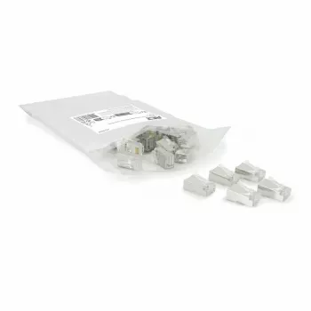 ACT CAT6A caurvadošs ekranēts RJ45 savienotājs ar zelta kontaktiem, sudraba/caurspīdīgs