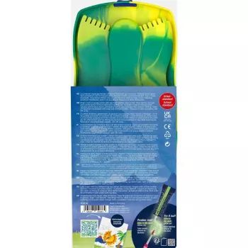 Faber-Castell 125036 Krāsu kaste ar dinozauru dizainu, 12 krāsas + baltā krāsa, daudzkrāsains