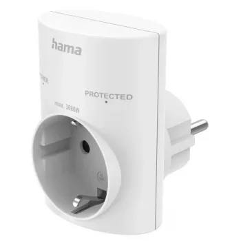 Hama 00223324 kontaktligzdas adapteris ar pārsprieguma aizsardzību, F tips, balts