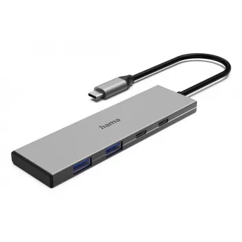 Hama 00200147 USB-C centrmezgls 10 000 Mbit/s Pelēks