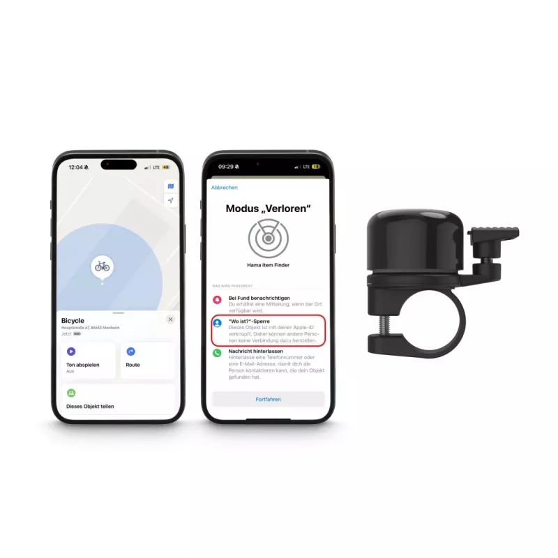 Hama AirBell Pro Bell — Bluetooth zvans ar izsekotāju Apple Find My tīklam