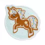 Nozīmīte LAUT MAGMOJI BADGE – Unicorn Cookie Christmas Edition, PVC un silikons, Brūna/Gaiši zila, 1 gab.