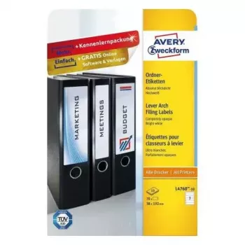 Pašlīmējošā etiķete Avery L4760-10 noapaļots taisnstūris