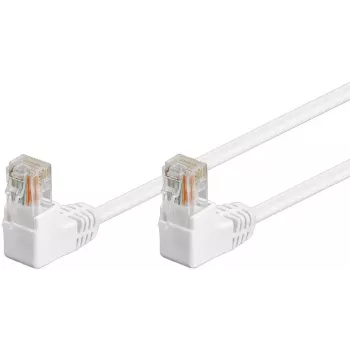 Goobay CAT 5e Patch Kabelis 2x 90° Leņķa U/UTP Balts 10 m