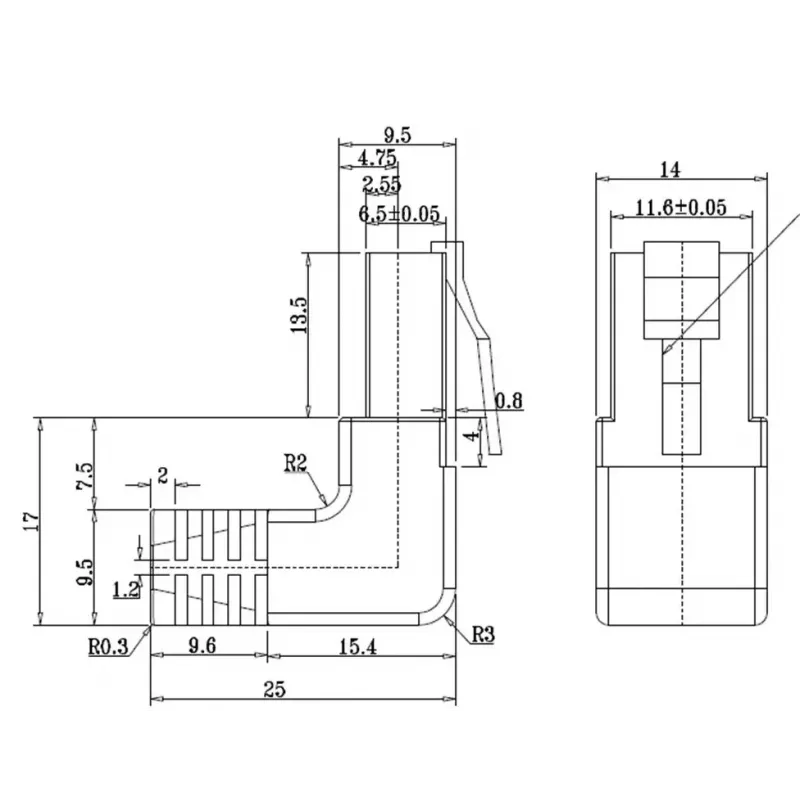 Goobay CAT 5e Patch Kabelis 2x 90° Leņķa U/UTP Melns 3m