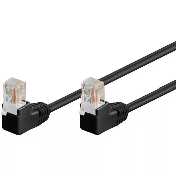 Goobay CAT 5e Patch Kabelis 2x 90° Leņķa U/UTP Melns 3m