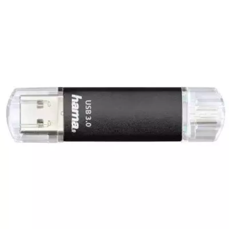 Hama Laeta Twin USB 3.0 zibatmiņa, 128 GB, 40 MB/s, melna