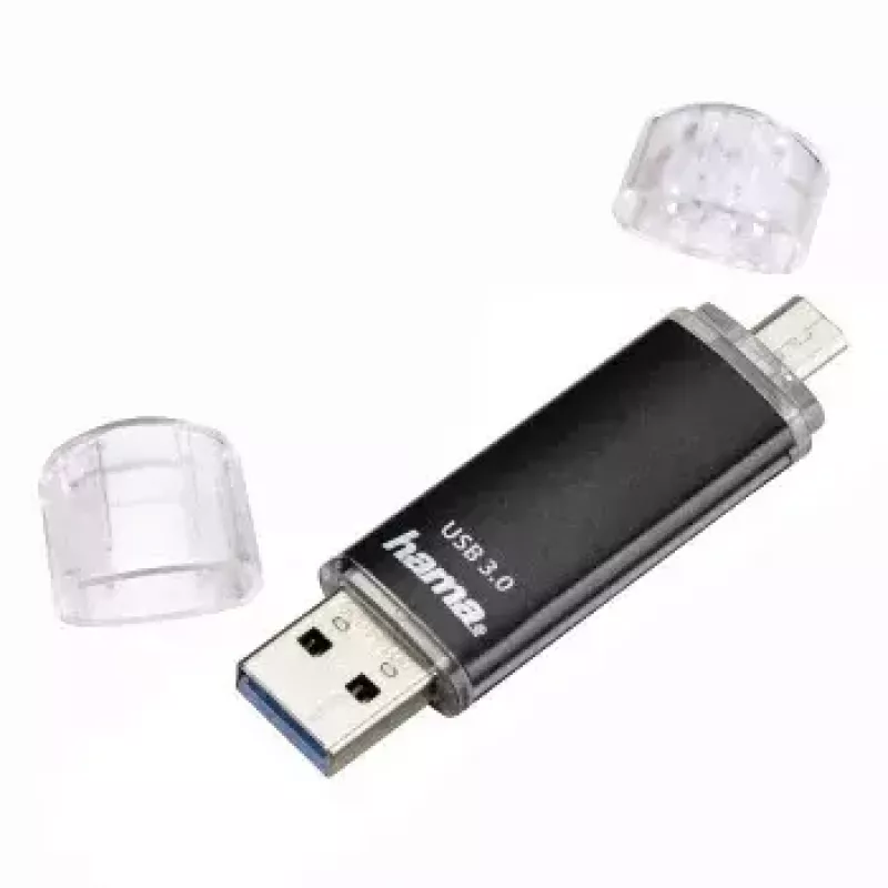 Hama Laeta Twin USB 3.0 zibatmiņa, 128 GB, 40 MB/s, melna