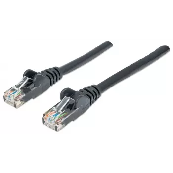 Intellinet tīkla vads, Cat6, 20m, Melns, CCA, U/UTP, PVC, RJ45, Zeltīti kontakti, Aizsargvāciņš, Booted, Mūža garantija