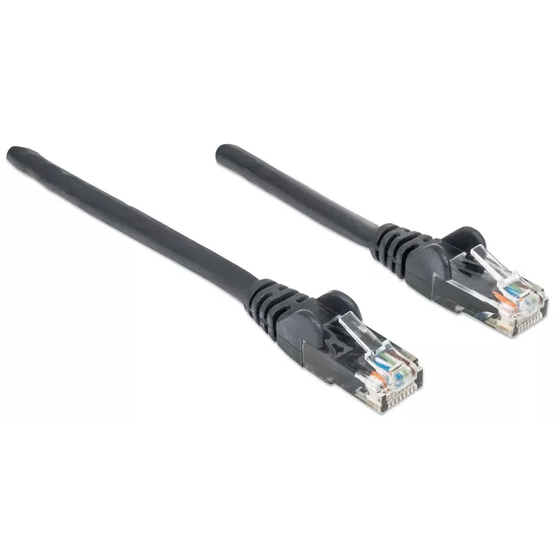 Intellinet tīkla vads, Cat6, 20m, Melns, CCA, U/UTP, PVC, RJ45, Zeltīti kontakti, Aizsargvāciņš, Booted, Mūža garantija