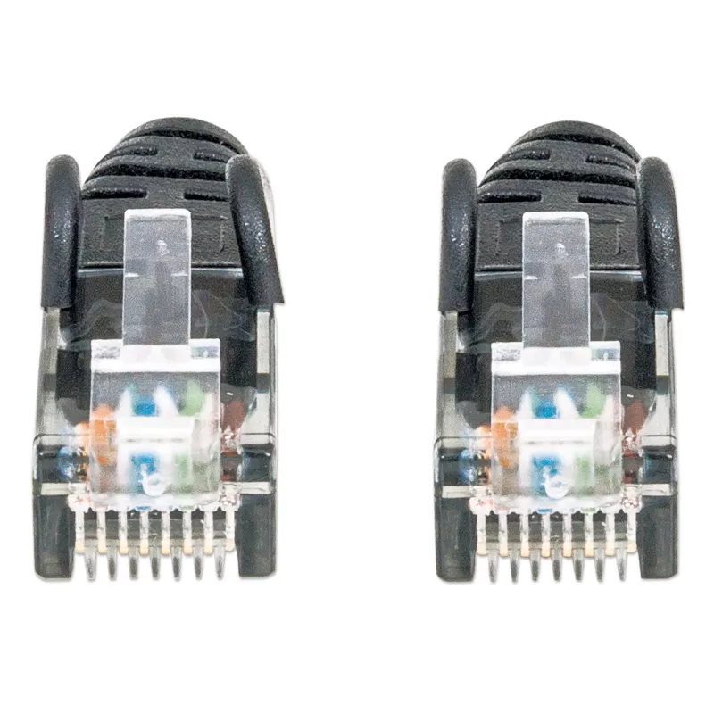 Intellinet tīkla vads, Cat6, 20m, Melns, CCA, U/UTP, PVC, RJ45, Zeltīti kontakti, Aizsargvāciņš, Booted, Mūža garantija