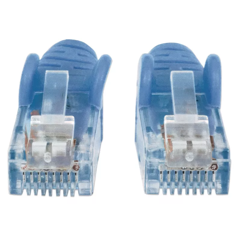 Intellinet tīkla vads, Cat6, 20m, Zils, CCA, U/UTP, PVC, RJ45, zeltīti kontakti, Snagless, Booted, Mūža garantija