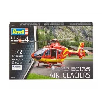 REVELL EC135 Air-Glaciers helikoptera salikšanas komplekts, mērogs 1:72, garums 143 mm, rotora diametrs 140 mm
