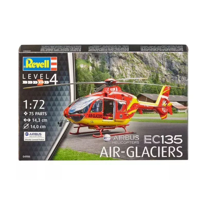 REVELL EC135 Air-Glaciers helikoptera salikšanas komplekts, mērogs 1:72, garums 143 mm, rotora diametrs 140 mm