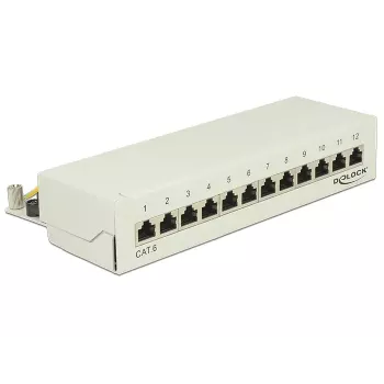 Patch panel DeLOCK 87292, 12 portu, RJ-45 LSA, sienas montāžai