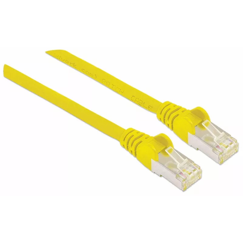 Intellinet tīkla savienojuma kabelis, Cat7 kabelis/Cat6A spraudņi, 7,5 m, Dzeltens, Vara, S/FTP, LSOH/LSZH, PVC, RJ45, zeltīti kontakti, bezāķa, ar aizsargvāciņu, mūža garantija