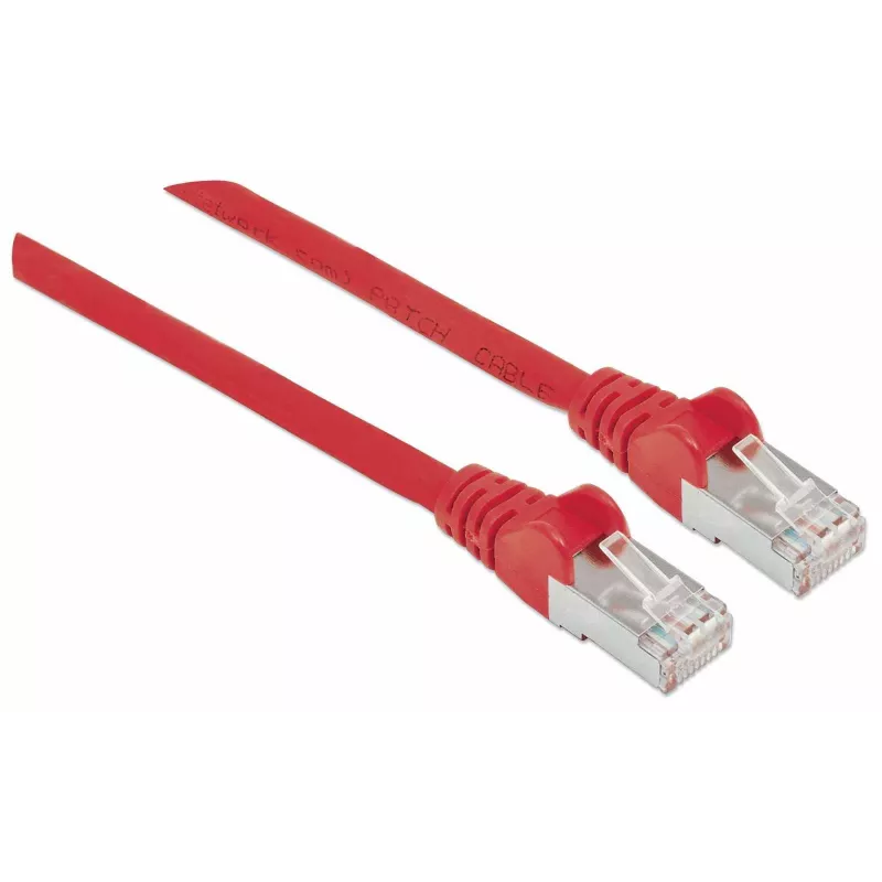 Intellinet tīkla vads, Cat7 kabelis/Cat6A spraudņi, 15m, sarkans, varš, S/FTP, LSOH/LSZH, PVC, RJ45, apzeltīti kontakti, bezāķa, ar aizsargvāciņu, mūža garantija
