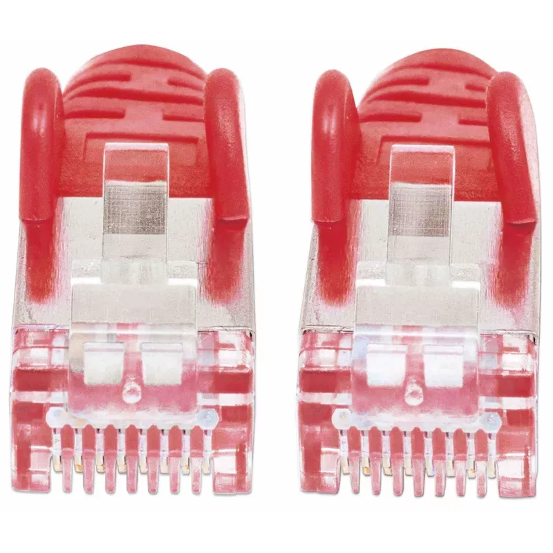 Intellinet tīkla vads, Cat7 kabelis/Cat6A spraudņi, 15m, sarkans, varš, S/FTP, LSOH/LSZH, PVC, RJ45, apzeltīti kontakti, bezāķa, ar aizsargvāciņu, mūža garantija