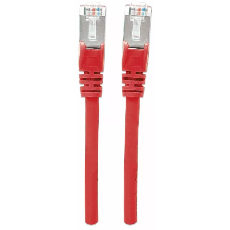 Intellinet tīkla vads, Cat7 kabelis/Cat6A spraudņi, 15m, sarkans, varš, S/FTP, LSOH/LSZH, PVC, RJ45, apzeltīti kontakti, bezāķa, ar aizsargvāciņu, mūža garantija