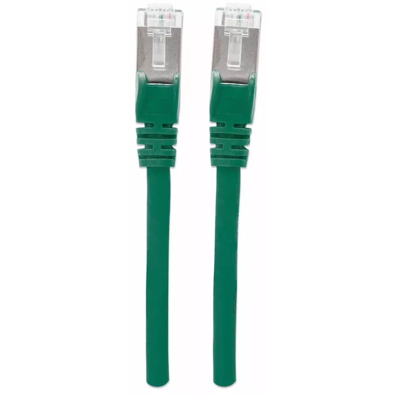 Intellinet tīkla savienojuma kabelis, Cat7 kabelis/Cat6A spraudņi, 20m, Zaļš, Varš, S/FTP, LSOH/LSZH, PVC, RJ45, apzeltīti kontakti, bezāķa, ar aizsargvāciņu, mūža garantija