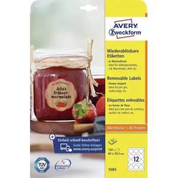Pašlīmējošās printera uzlīmes Avery 5085