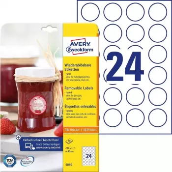 Pašlīmējošā etiķete aplis Avery 5080