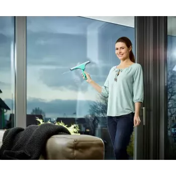 Logu tīrīšanas rīks Leifheit 51522, 40 cm, zaļš, mazgātājs un slotiņa