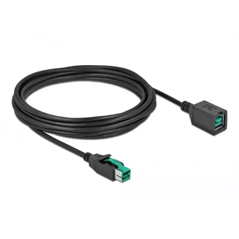 PoweredUSB pagarinātājkabelis DeLOCK 85984 12V 5m Melns