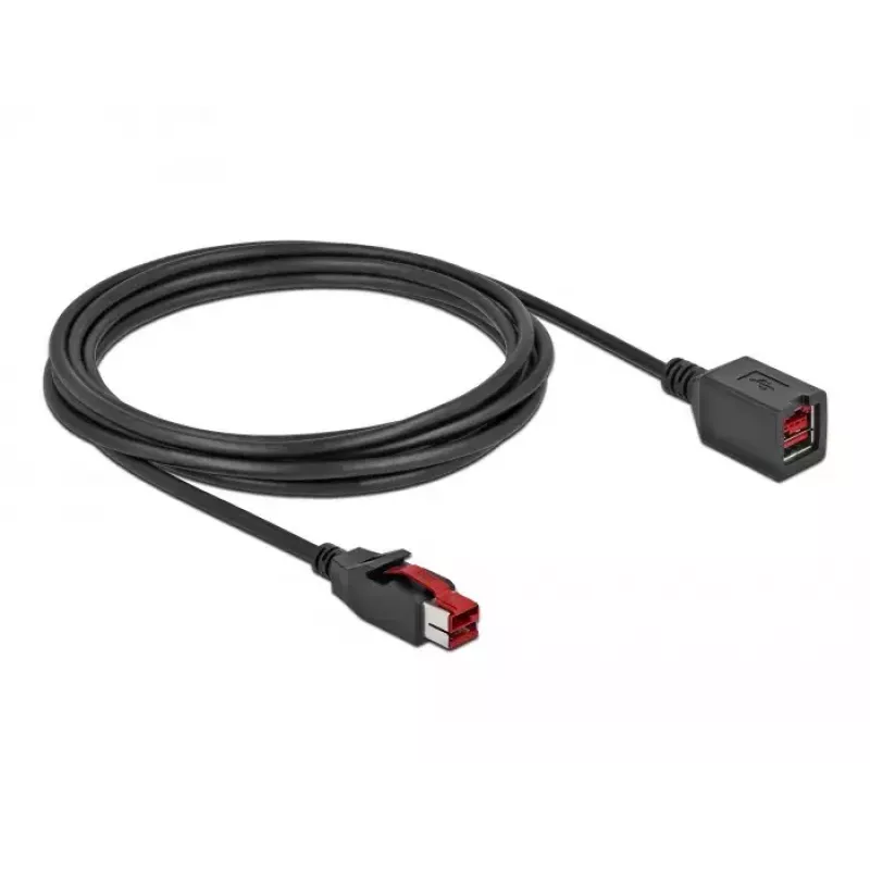 Powered USB pagarinātājkabelis DELOCK 85987 24 V 3 m Melns
