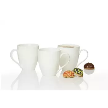 Ritzenhoff & Breker Gusto Jumbo kafijas krūze, 0.6L, balts porcelāns, piemērota trauku mazgājamai mašīnai, 110mm - 6 iepakojumā (088762)