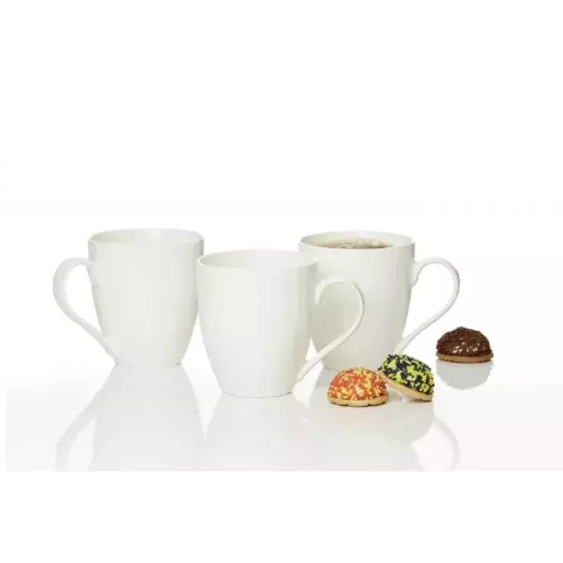 Ritzenhoff & Breker Gusto Jumbo kafijas krūze, 0.6L, balts porcelāns, piemērota trauku mazgājamai mašīnai, 110mm - 6 iepakojumā (088762)