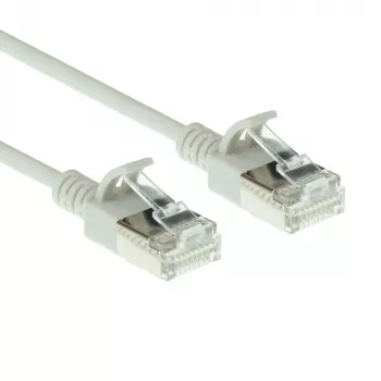 ACT Pelēks 0,5 metru LSZH U/FTP CAT6A datcentra slims līdzens plāns savienojuma kabelis ar RJ45 savienotājiem
